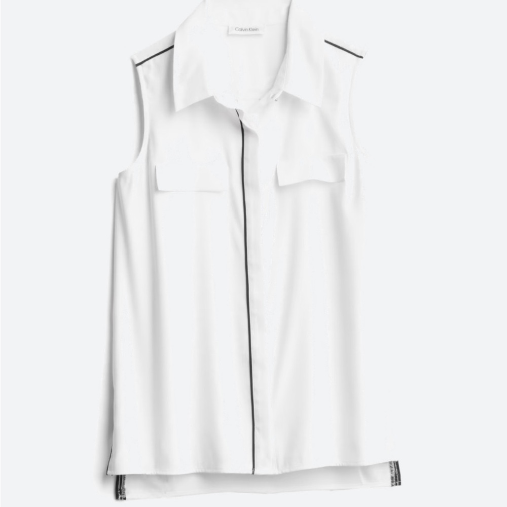 Calvin Klein Suit Separates. Raaya Button Down Blouse. Large.